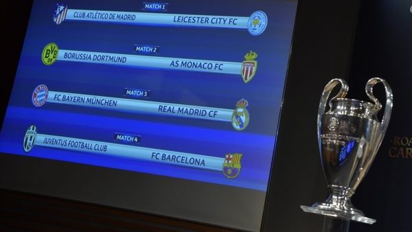 Os confrontos das oitavas das quartas de final da Champions League / UEFA