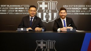 Bartomeu e Messi, juntos